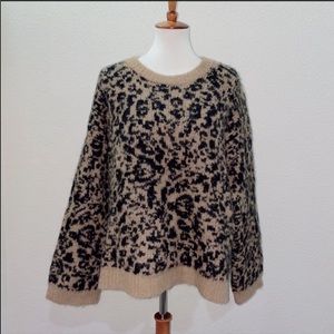 NWT Madewell Crewneck Pullover Leopard Sweater